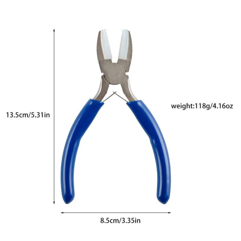 Alicate de mandíbula de nylon, ferramenta de fabricação de joias, alisador de fio, alicate modelador de fio adequado para miçangas, laço e modelagem de fio