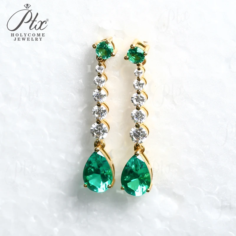 

Custom Earrings Lab Grown Gemstones Pear Shape 925 Silver Anniversary Birthday Gift Hypoallergenic No Fade ​Factory Outlet Charm