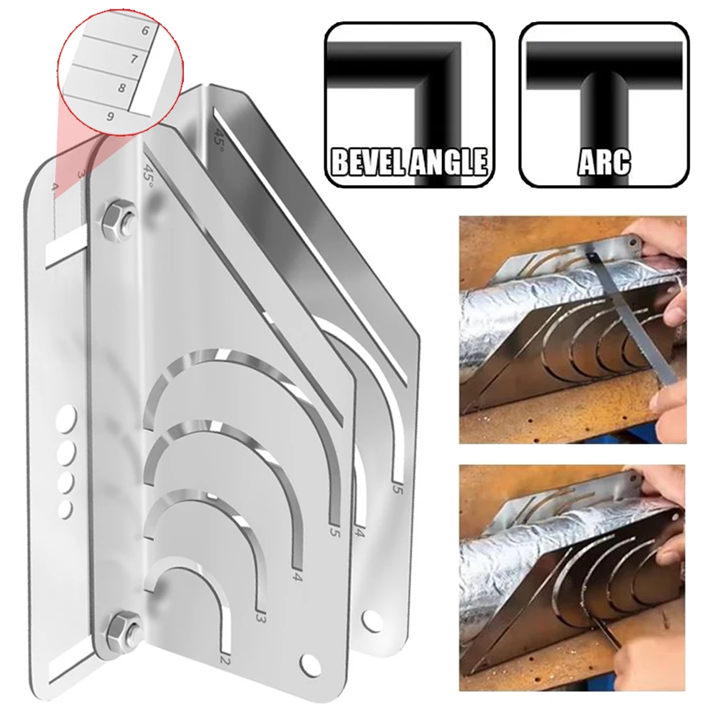 

Foam Pipe Cutter Guide Tool Precision 45° Arc Rubber Thermal Insulation Pipe Cutting Guide 20-90mm Diameter Pipes Cutting Rule