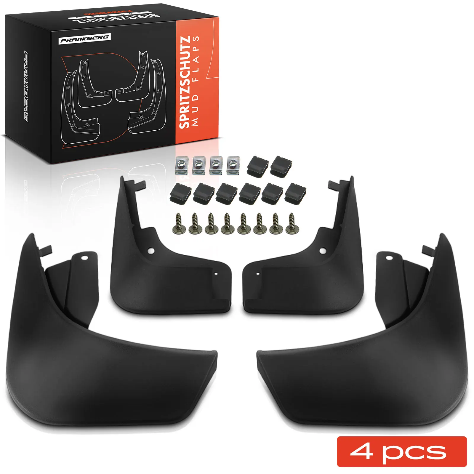 Frankberg 4x spatbescherming voor en achter voor Smart Forfour 453 2016-2018