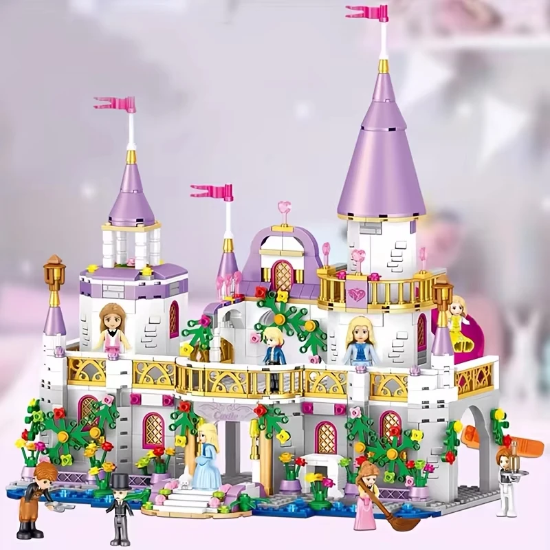 731PCS Windsor Cinderella Princess Ice Castle model Building blocks City My Friends Street View House Children Toys Girls Gifts