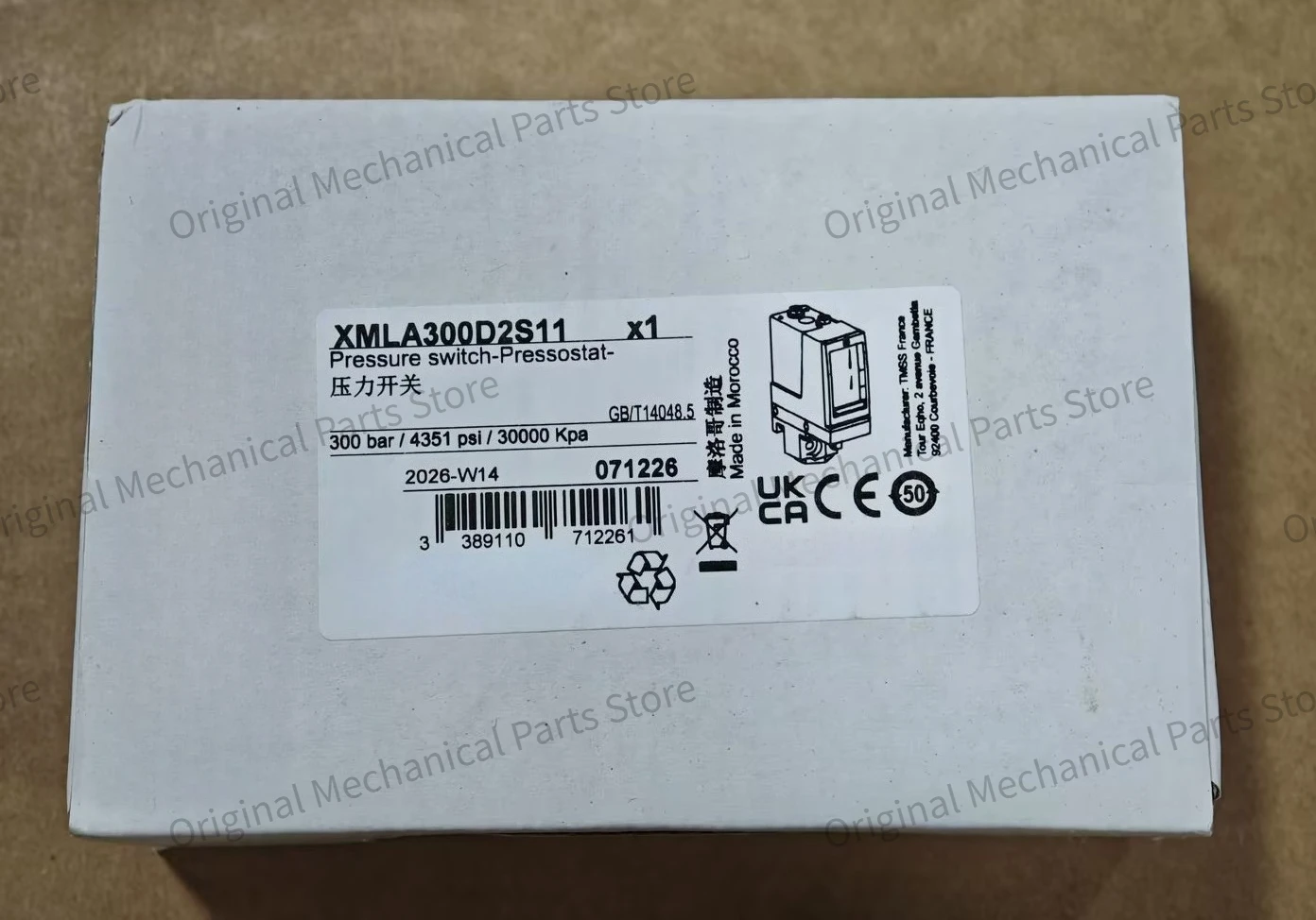 Brand New Original 1PCS XMLA300D2S11 Pressure Switch Electromechanical Pressure Fast Delivery