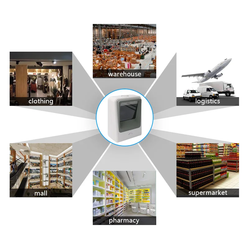 Desktop Platform Barcode Scanner  Scanning  QR Code Reader with Usb or Serial Rs232 Plug and Play ScanHome SH-7200