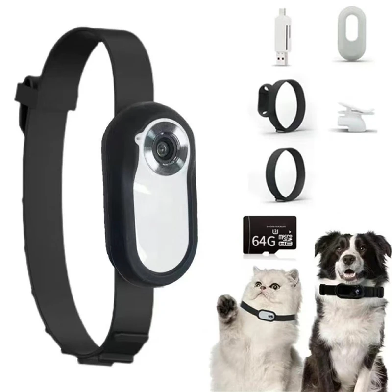 APPLIA-HD 1080P Dog Tracker Collar No Wifi Needed Cat Camera Collar Camera With Video Records Cat Dog Gift