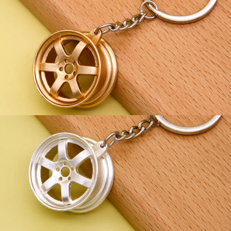 Fashion Car Modification Hub Keychain Manual Lever Car Metal Keychain Turbo Gear Pendant Jewelry Gifts