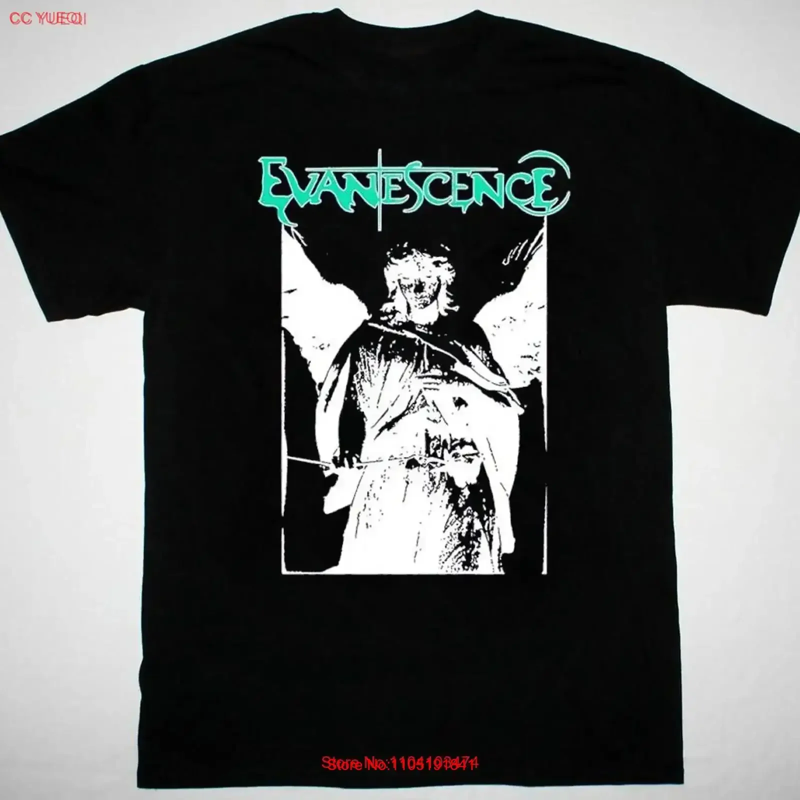 تي شيرت Evanescent باند أسود قصير الأكمام من S إلى 5Xl تي شيرت 1F1247 عتيق مغسول أنيق قليلاً يسمح بمرور الهواء على الموضة متعدد الاستخدامات