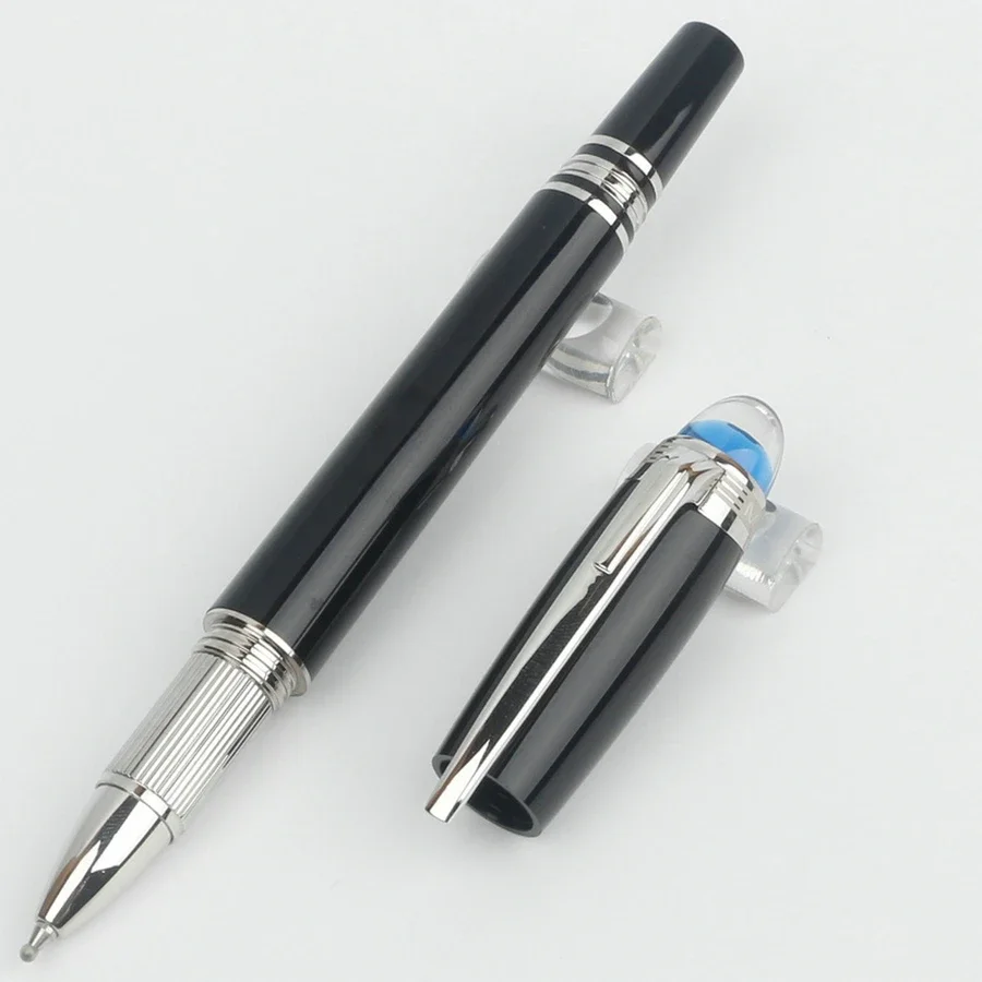 

High Quality Blue Crystal Top Speed Metal Balck School Ballpoint Rollerball Pen Business Office Supplier Writing Stationery