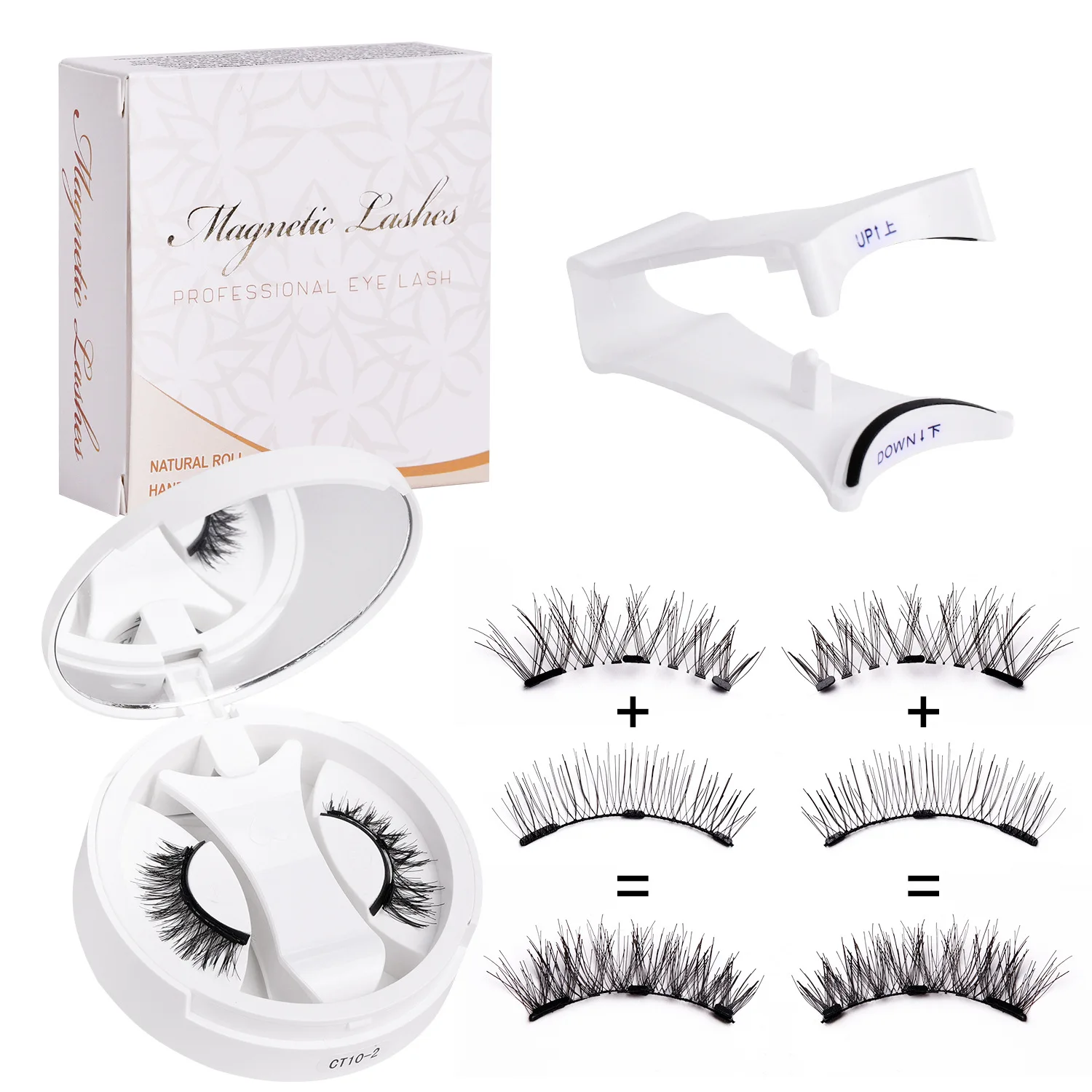 Magnetic Eyelashes Set Reusable Easy to use Eyelash Extension Tools Natural Curler False Eyelashes With Magnetic Tweezers