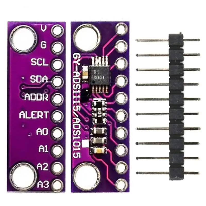 16 Bit I2C ADS1115 ADS1015 Module ADC 4 channel with Pro Gain Amplifier 2.0V to 5.5V for Arduino RPi