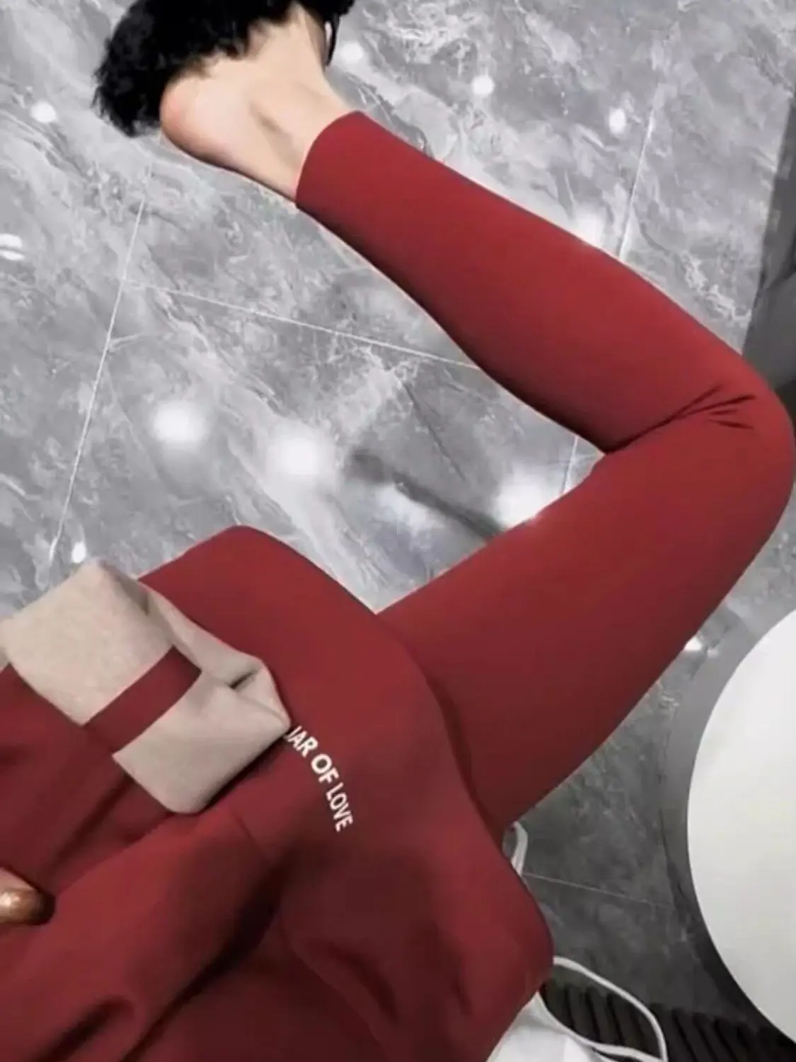 

Красные брюки для йоги с высокой талией на подкладке, женская верхняя одежда из ковчери, подтягивающие живот, подтягивающие ягодицы, базовый слой...