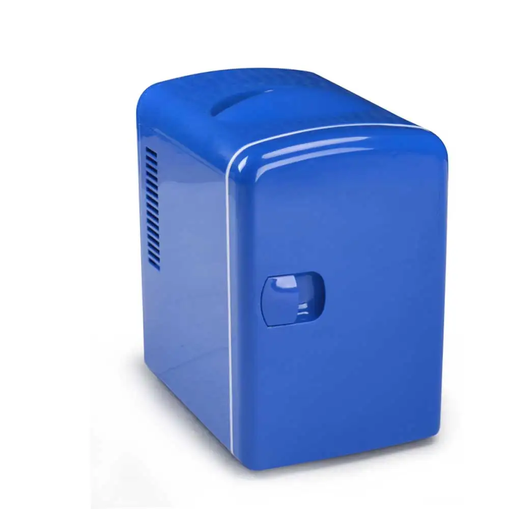 Refrigerador portátil para coche y hogar, refrigerador pequeño de una sola Puerta, doble uso, 4L