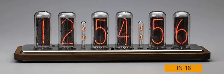 

IN18 Solid Wood Tube Clock Base with Automatic Network Time Sync Brightness Adjustment for Home Decor