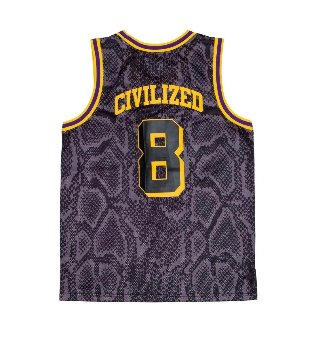Forever Black Memba Snakeskin Pattern Basketball Jersey & Shorts Summer Adult Kids Sports Casual Set Breathable Quick-drying