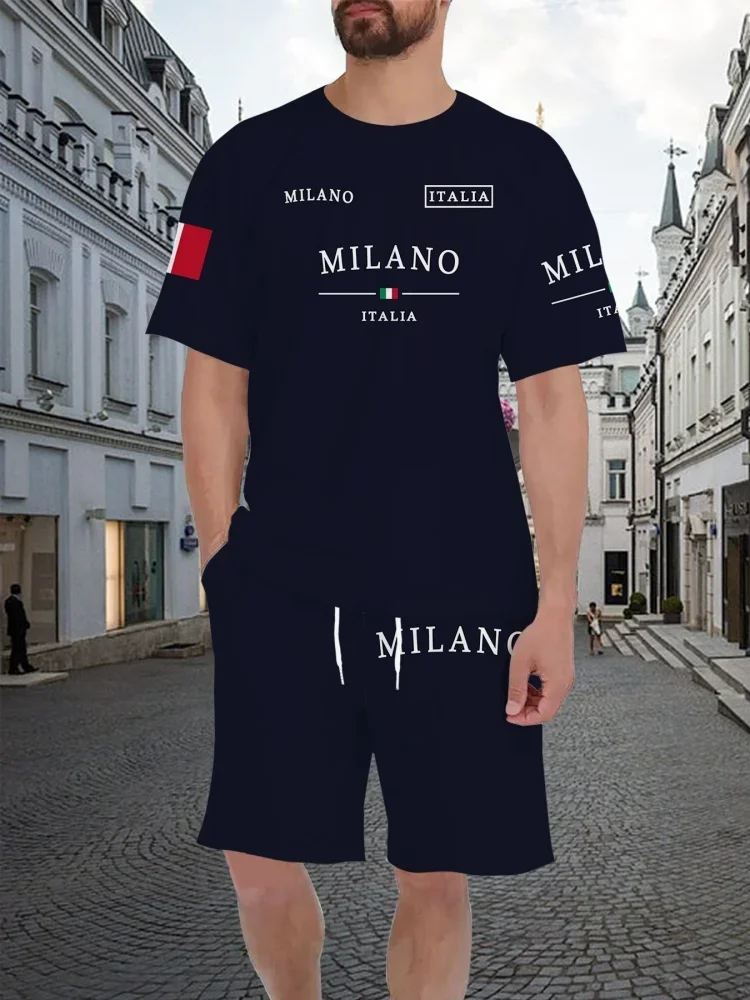 Nuevos Pantalones Cortos Casuales con Estampado Milano Italia para Hombre, Estilo Y2K, Holgados, Ideales para Uso Diario y Entrenamiento