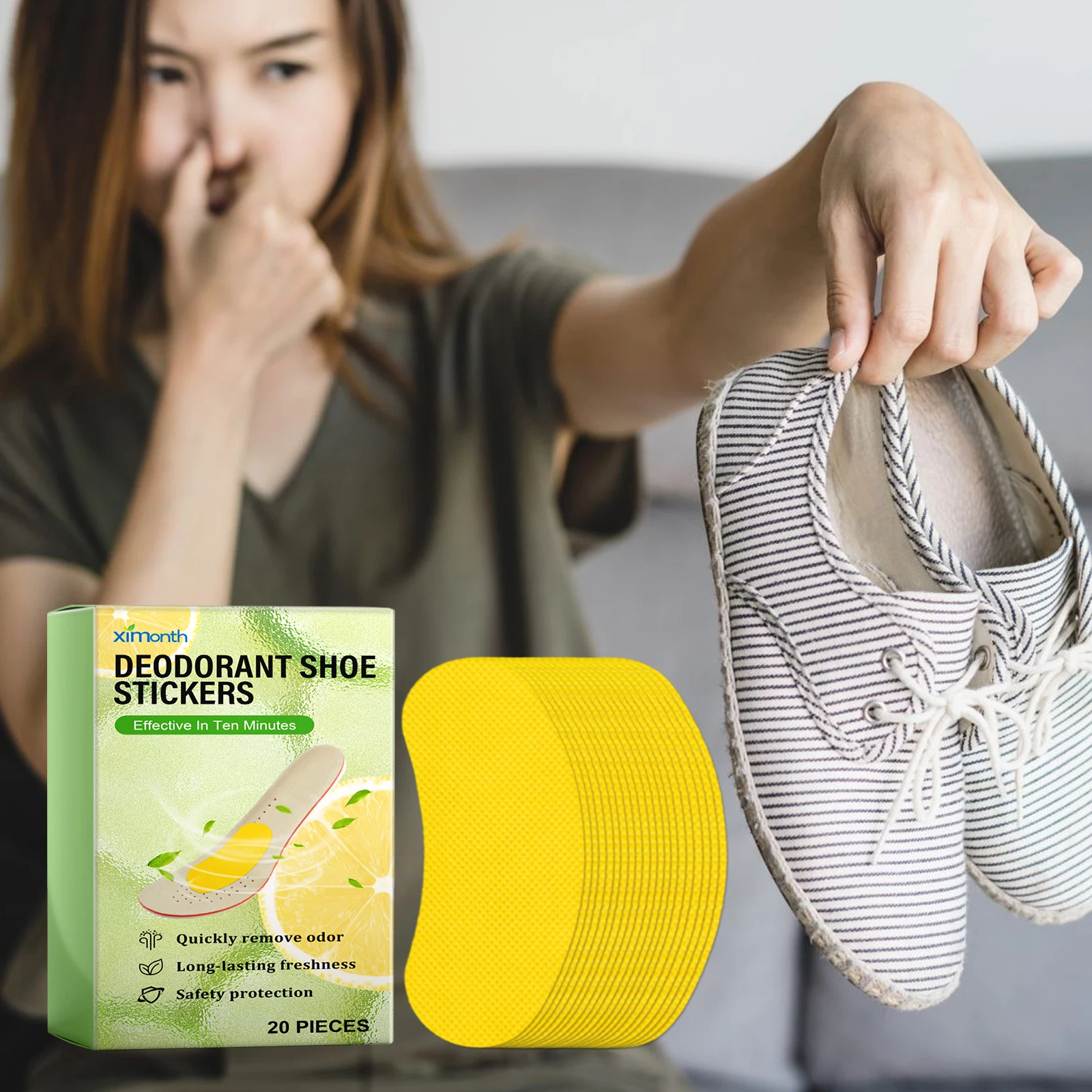 Shoe Deodorant Stickers, Natural Plant Formula Moisture‑Wicking Aromatic Insole Patches for Sneaker Odor Neutralization