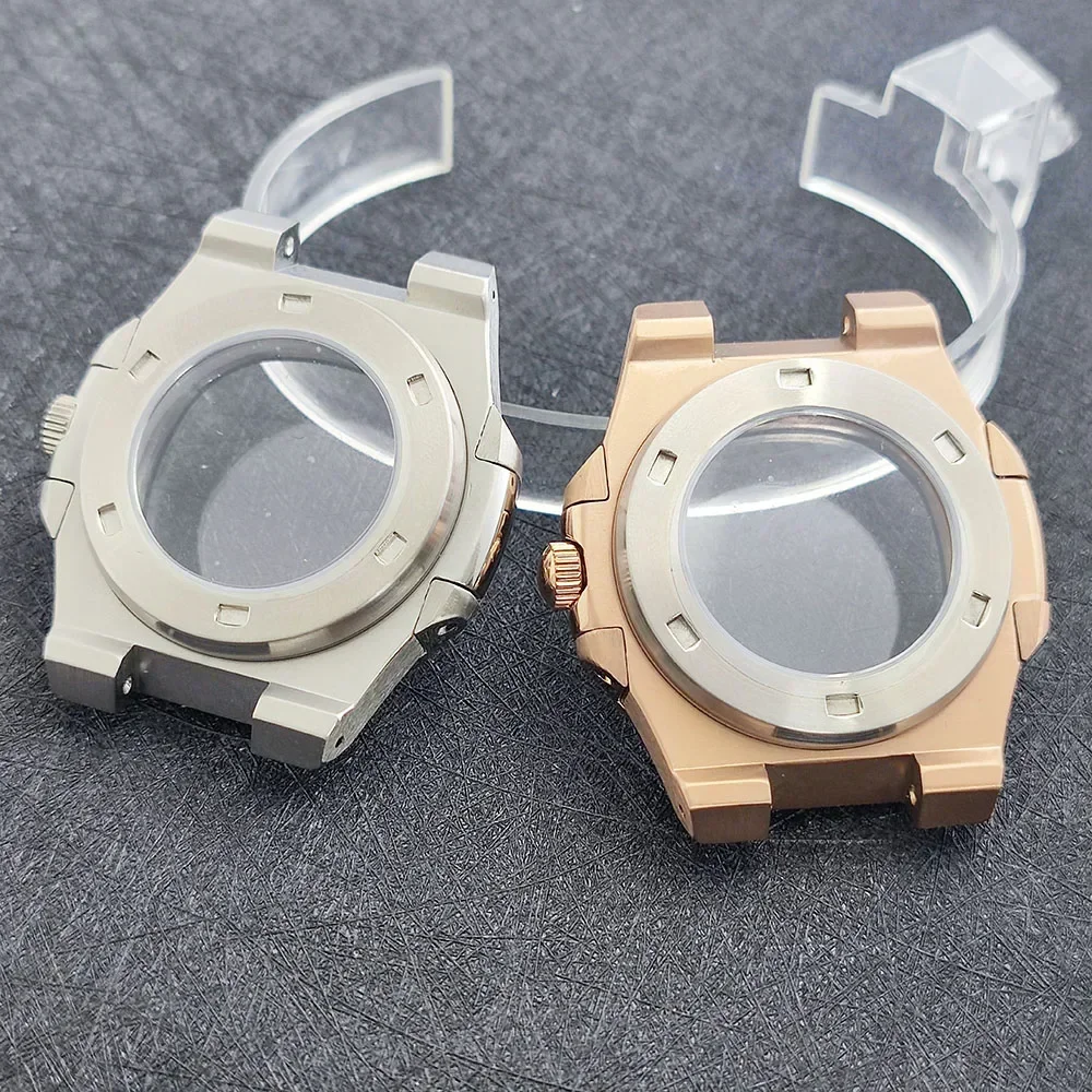 NH38 Case Hollow Dial Hands Stainless Steel Watch Case Bracelet Strap Watch Parts for Nautilus NH38 Automatic Movement Replace