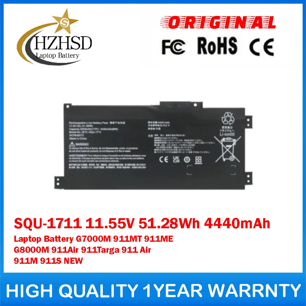 

SQU-1711 11.55V 51.28Wh 4440mAh Genuine Original Laptop Battery For Thunderobot G7000M 911MT 911ME G8000M 911 Air 911 Targa 911