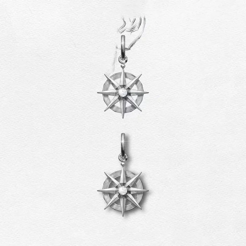 Spiel Baldur's Gate Gale Dekarios Cosplay Stern Anhänger Ohr Schleifen Titan Stahl Ohrringe Schmuck Eardrop Zubehör Weihnachten Requisiten – Detail 2