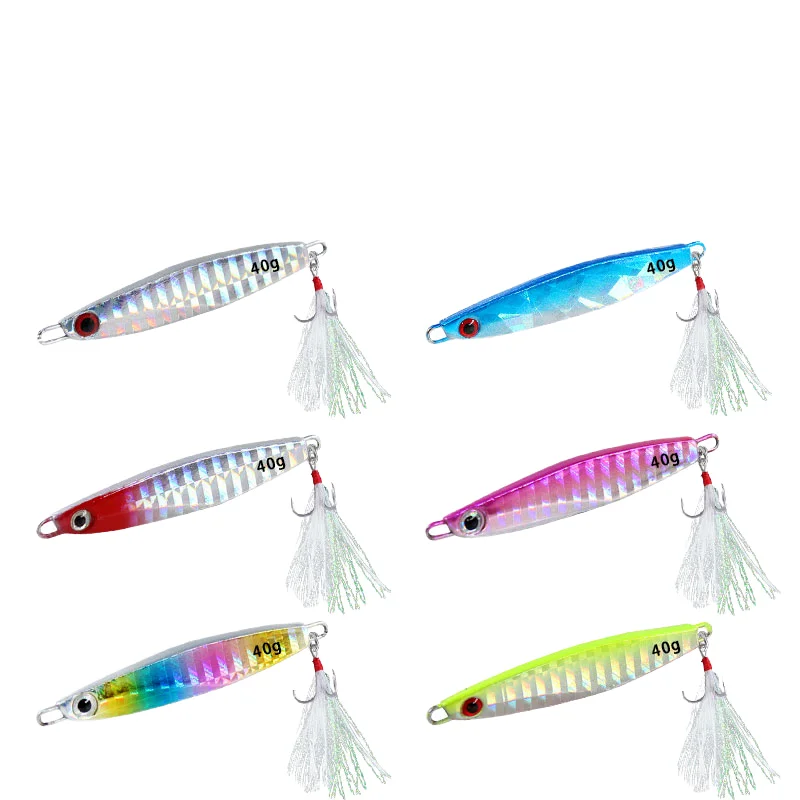 

Wholesale Luminous Saltwater Metal Jigging Lure Slow Sinking Hard Bait for Tuna Salmon and Bream 10g-60g Fishing Lures