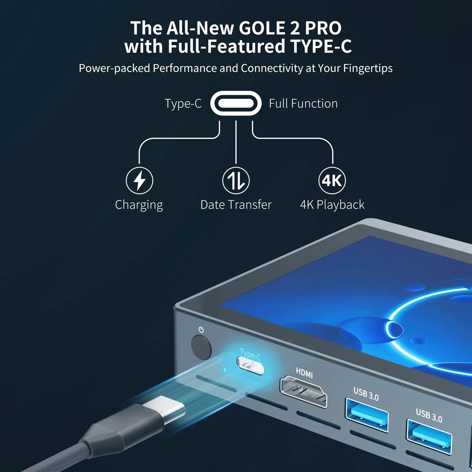 Higole Gole 2 Pro 5.5 بوصة Intel N5095 كمبيوتر صغير مع شاشة Windows 11 WiFi5 16GB 256GB 2500mAh 4K كمبيوتر مكتبي ويندوز اللوحي