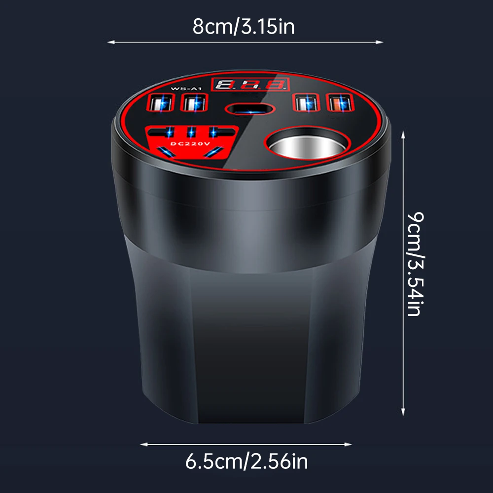 Inverter per auto da 200W convertitore da 12V/24V a 220V Display a Led presa per caricabatterie multifunzione ricarica rapida accessori per auto