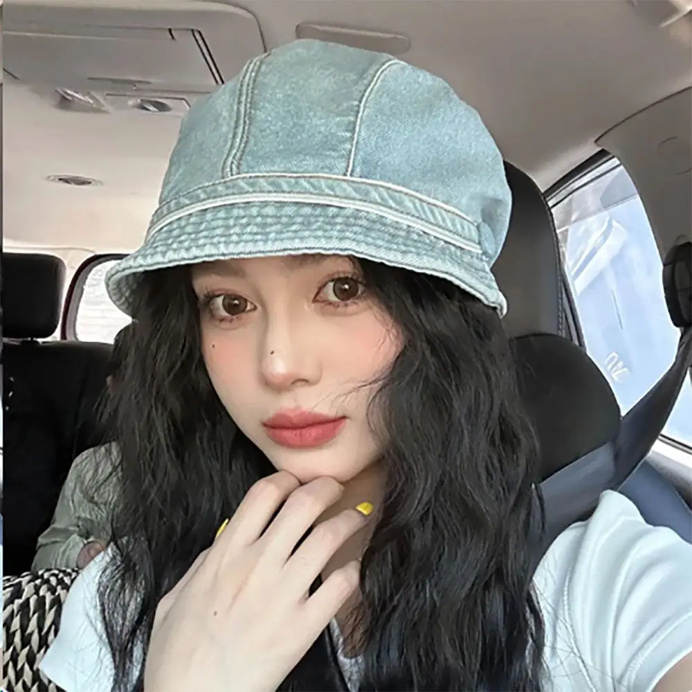 

Retro style Fisherman hat Fashion Breathable Show small facial features Stack Cap sunshade Bucket Hat