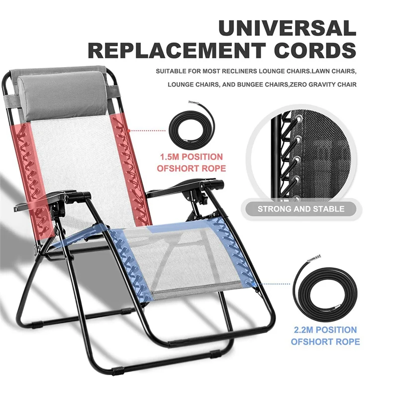 

Замена шнура банджи, 12 шт., шнур для стула с нулевой гравитацией, антигравитационный шнур для газона, замена шнура