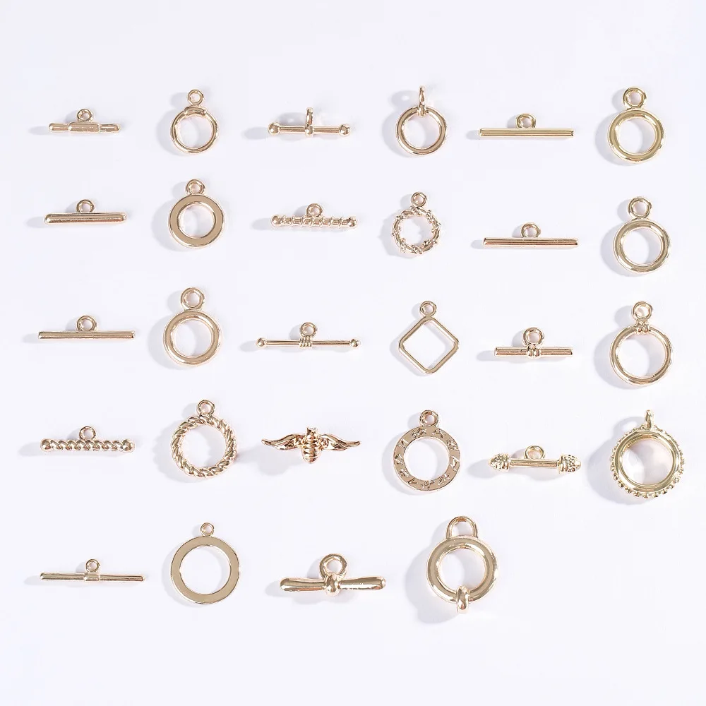 fai da te alla moda e semplice rotondo quadrilatero che preserva il colore oro OT chiusura collana braccialetto accessorio chiusura coda