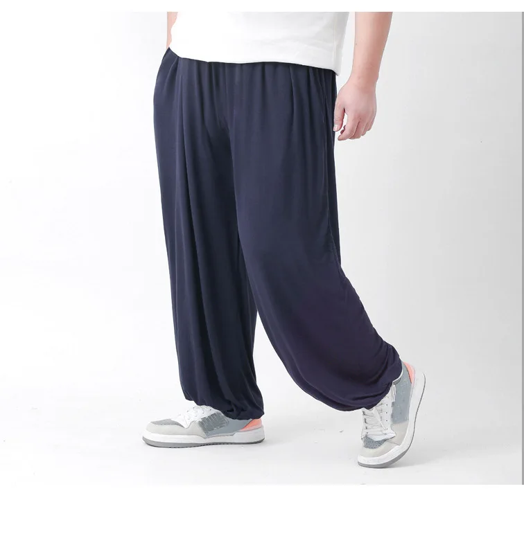 Men High Elastic Casual Pants 15XL 16XL 175-250KG summer modal casual home pants new Plus size men's super soft men's pants