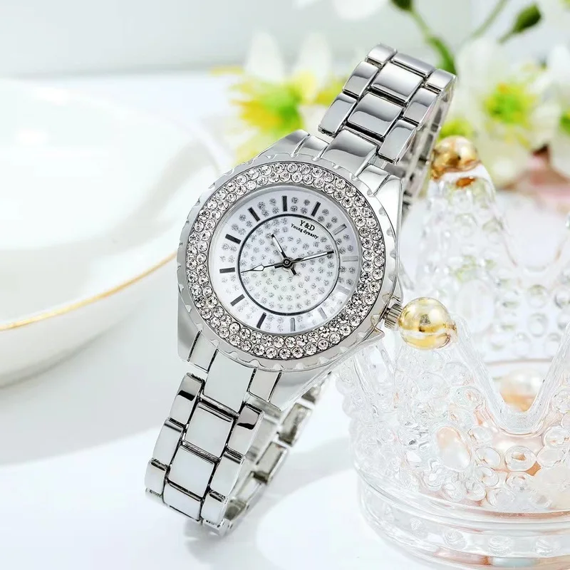 Women's Quartz Watch Popular Fashion Diamond Studded Starry Sky Ladies Wristwatch Casual Female Watches Daily Wear Girl Gifts