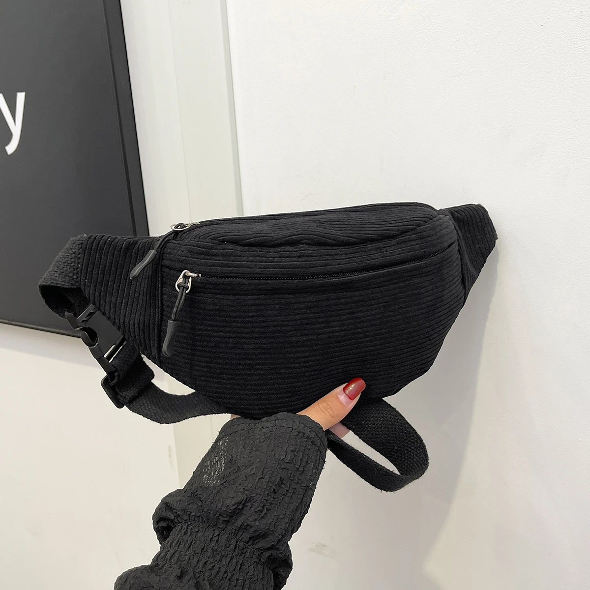 Waist Pack Bags Corduroy Fanny Pack Street Style Chest Bag Fashion Shoulder Crossbody Bags Casual Waist Belt Bag