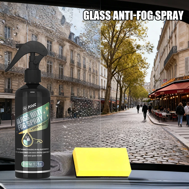 Car Windshield Anti-Fog Agent: Long-Lasting Defogging Spray for Rearview Mirrors, Rain Protection, Helmets, Eyeglasses