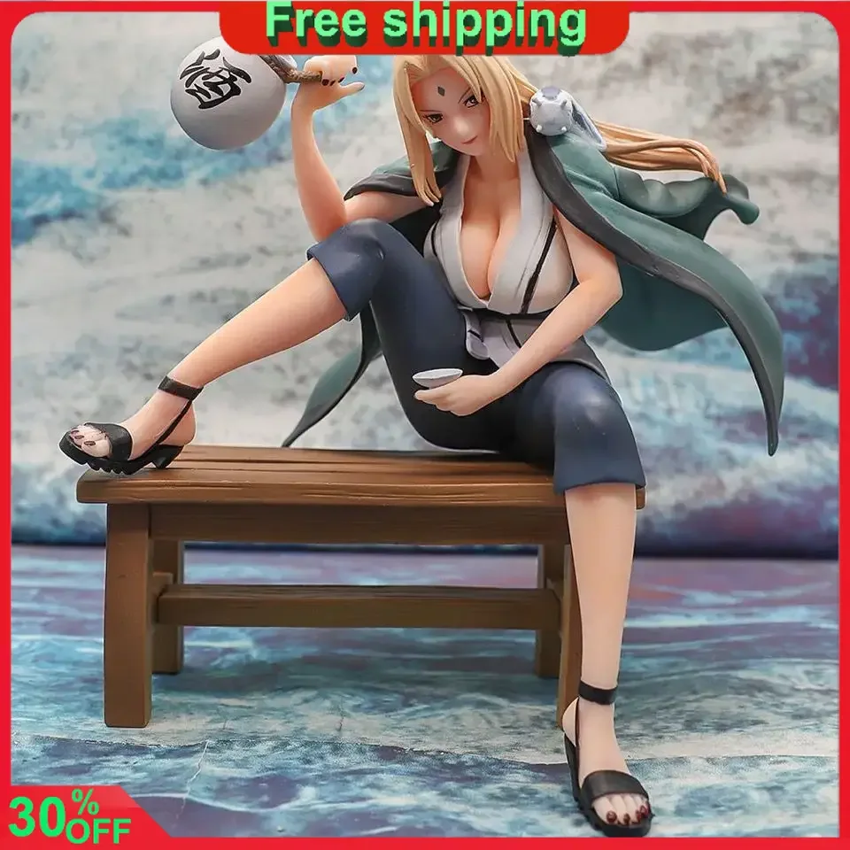 

16cm NARUTO Anime Figures Sitting and Drinking Tsunade Action Figures Collection Statue Ornaments Model Doll Christmas Gift Toys