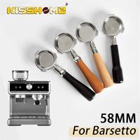 58mm Coffee Bottomless Portafilter For Barsetto Breville Mini Baritsta Replacement Filter Basket Cafe Accessories Barista Tools