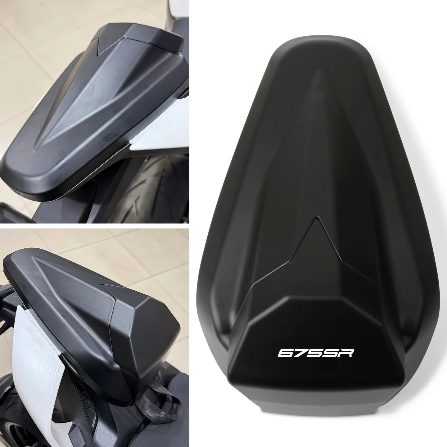 

Motorcycle Passenger Pillion Rear Seat Cover Tail Section Fairing Cowl Fit For 675SR 675SR-R 675SRR 675NK 675 NK