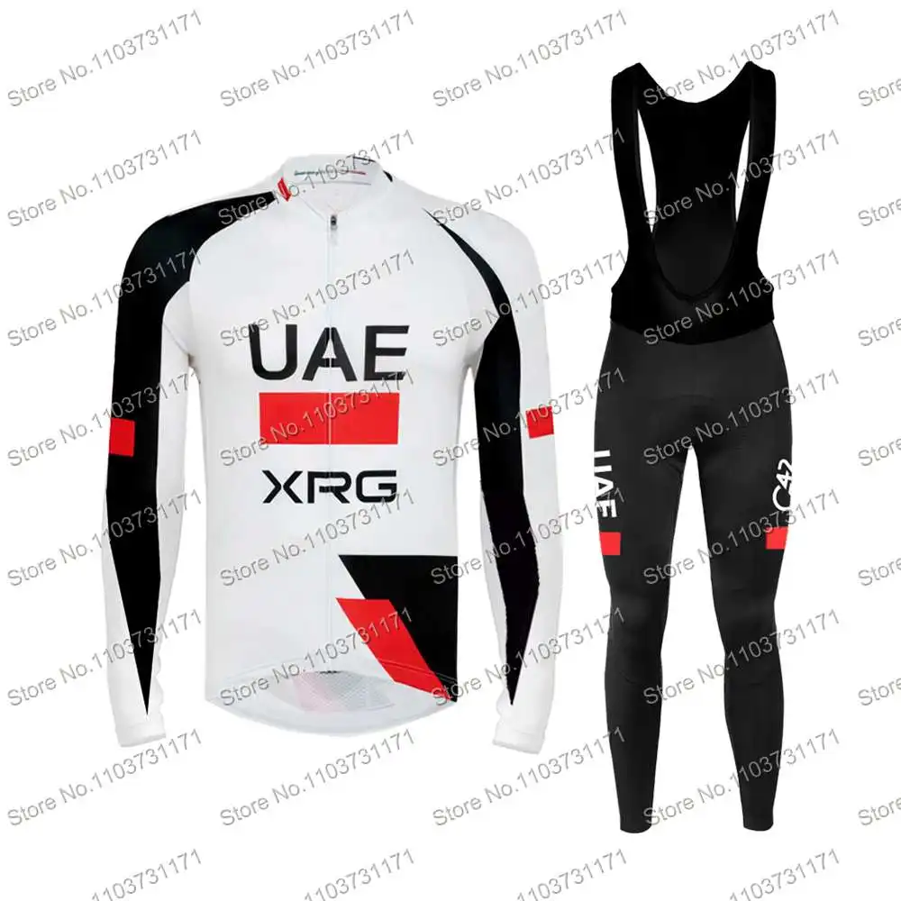 جديد 2026 الإمارات العربية المتحدة فريق XRG طقم جيرسي لركوب الدراجات بأكمام طويلة Tadej Pogacar ملابس ركوب الدراجات سترات حرارية شتوية بدلة زي MTB