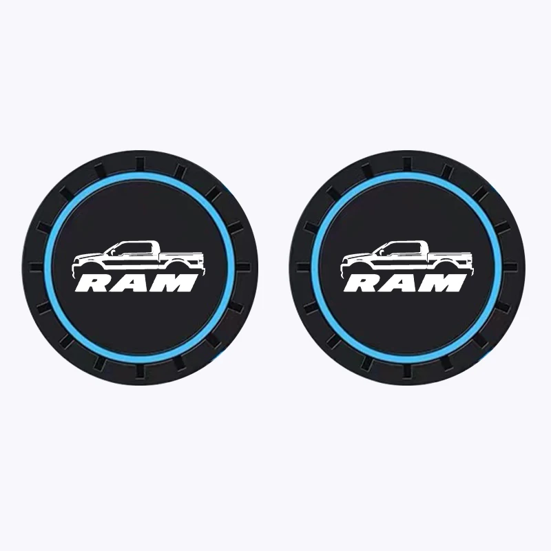 2pcs Car Water Cup Slot Protective Mat Silicone pad For Dodger RAM  Auto Non-slip mat accessories