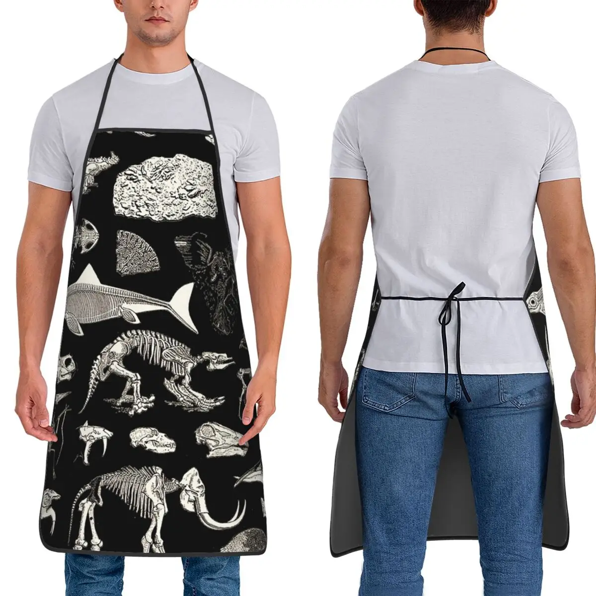 

Фартуки с иллюстрацией палеонтологии, шеф-повар, кулинария, кухня, нагрудник без рукавов, кухонный сарафан для чистки для женщин и мужчин, живопись
