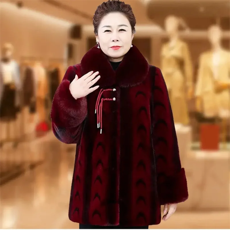 2025 Femme Leisure Loose Faux Fur Outcoat Korean Ladies Large Size 6XL Plush Coat Spring Autumn Women Long Sleeves Fur Jacket