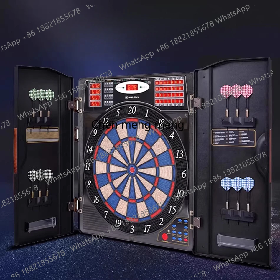 Luxury professional competition soft electronic scoring dart board set home bar entertainment target machine box door