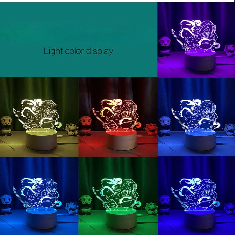 Nuevo Demon Slayer Tokitou Muichirou Rengoku Kyoujurou luz nocturna creativa de dibujos animados decoración de mesa adornos regalos al por mayor