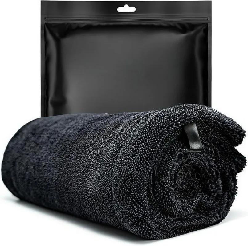 Toalla de Microfibra Gris Oscuro para Auto, Extra Grande, Súper Absorbente, para Detallado, Pulido y Secado de Automóviles