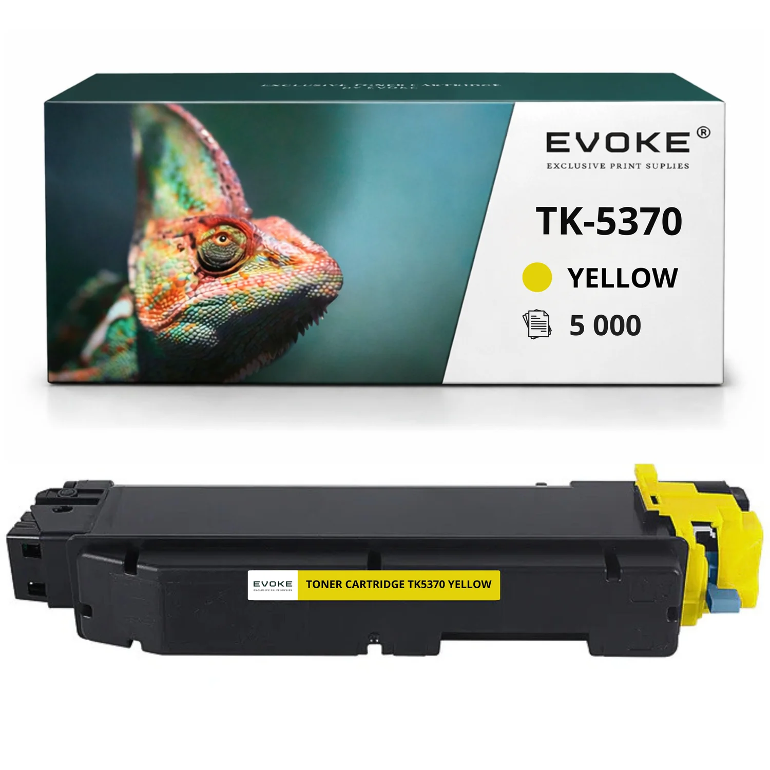 Evoke compatibele toner voor Kyocera Tk5370 Y Tk5370Y Tk-5370Y 1T02Yjbnl0Y Geel 5000 pagina's Ecosys Ma3500Cifx Ma3500Cix Pa3500Cx
