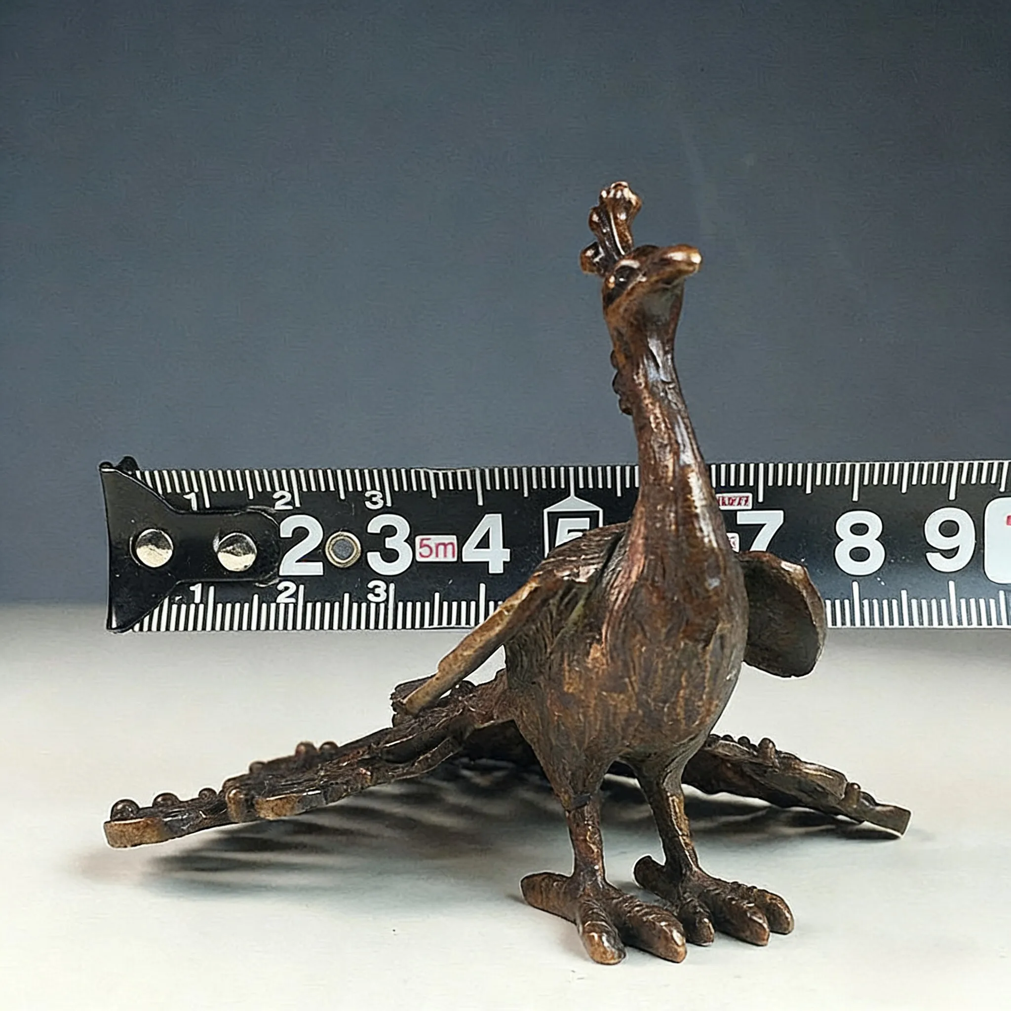 Retro Chinese alloy copper home desktop peacock open screen decorative ornament auspicious tea pet auspicious ornament