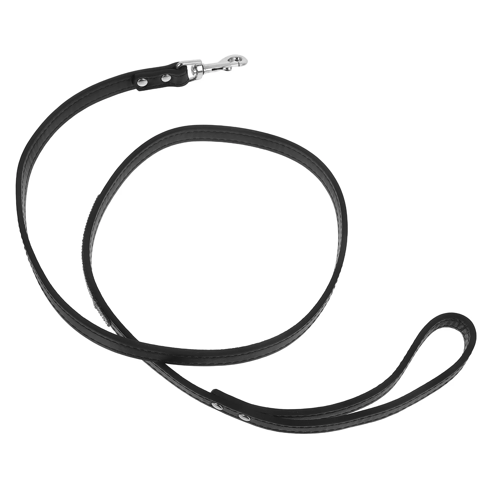 

Stylish PU Dog Leash with Hot-Fixed Rhinestones for Small Pets Black Comfortable Training Walking Leads