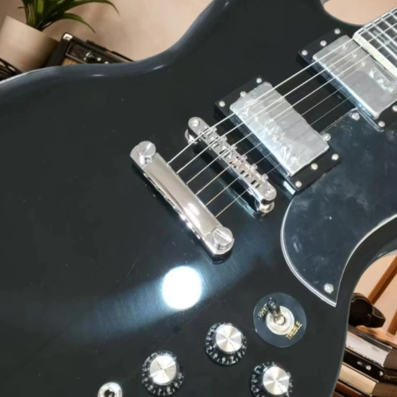 40 Inch Black Cross SGS Unsiex Blues Solid Body Dual Humbucker Pickups Electric Guitar for Beginner Player Free Shipping