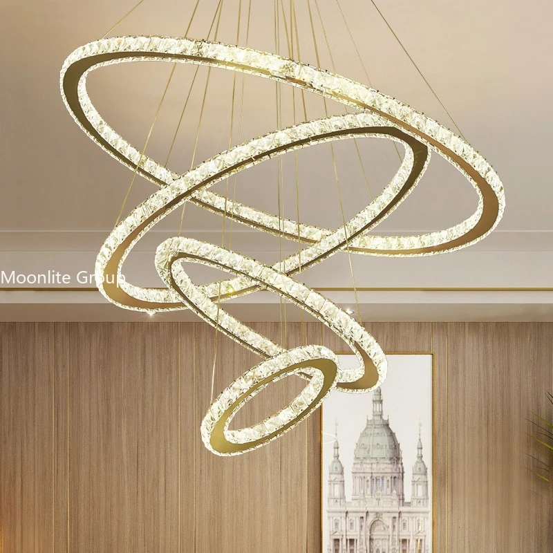 

Modern K9 Crystal Led Chandelier Lights Home Lighting Chrome Lustre Chandeliers Ceiling Pendant Fixtures For Living Room