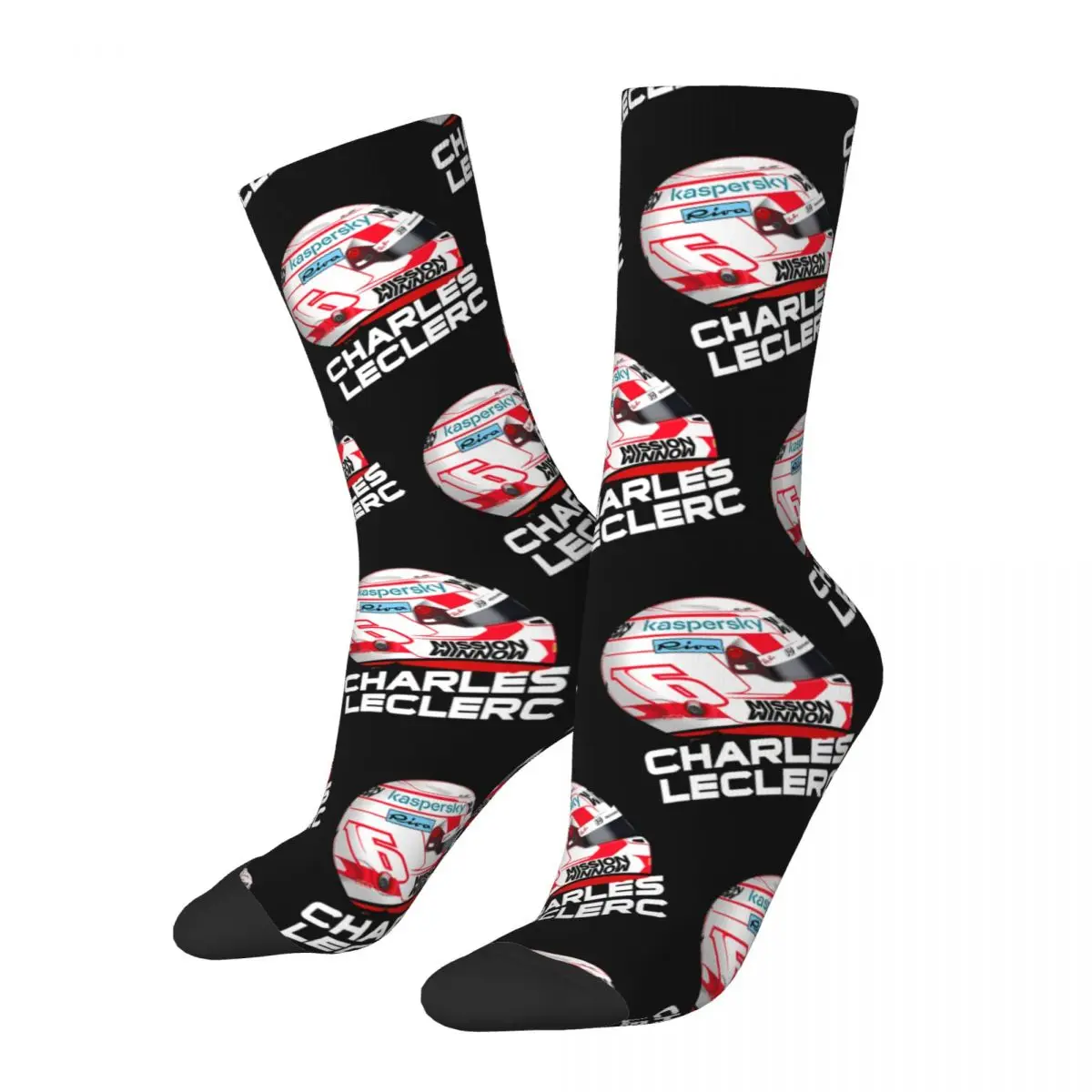 Funny Crazy Sock for Men Groovy Hip Hop Vintage Charles Leclerc Happy Seamless Pattern Printed Boys Crew compression Sock