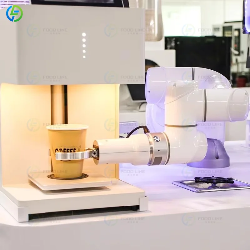 Commercial AI Intelligent Barista Robot Coffee Latte Vending Machine Metal Construction Commercial Robot SDK Function Customized