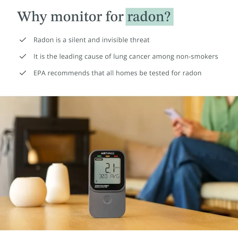 كاشف راديون رقمي ذكي للسلامة والأمن - اختبار رادون محمول وسهل الاستخدام مع توصيل بلوتوث #4